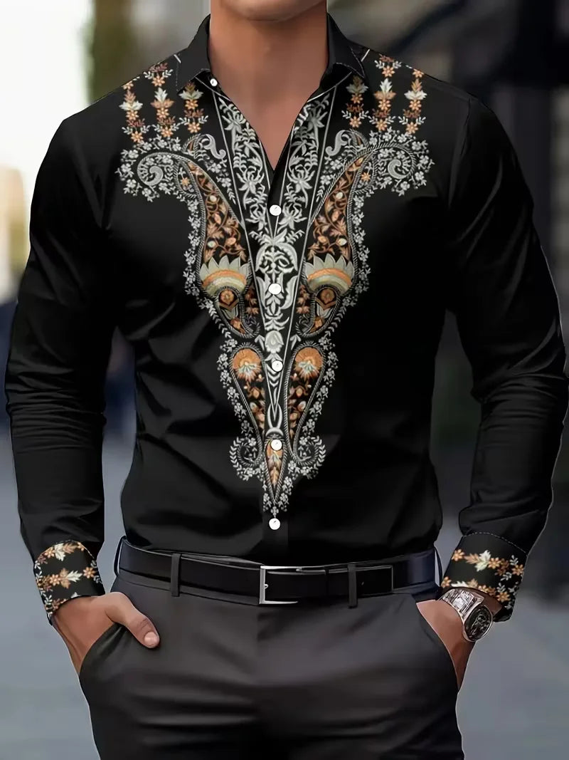 Men's Retro Floral Hawaiian 3D Print Shirt