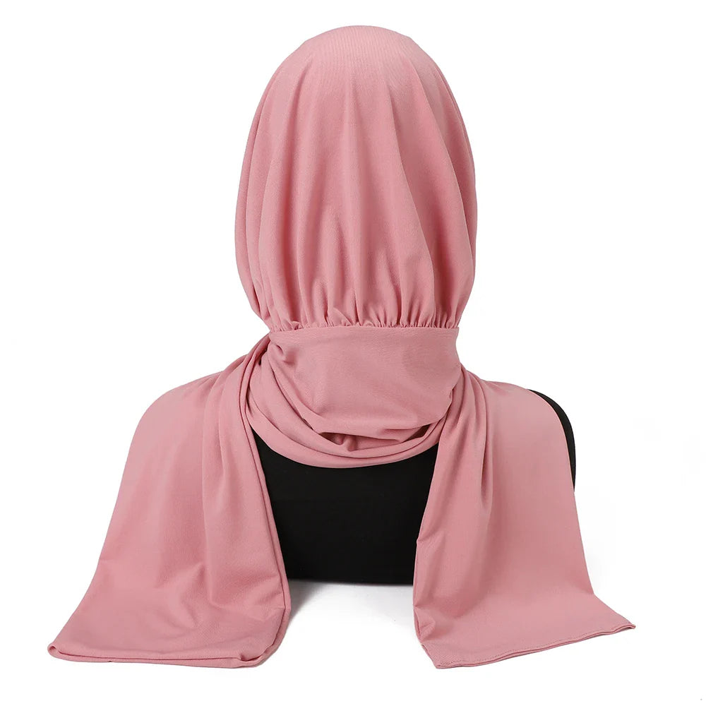 Instant Hijab with Button - Full Cover Turban